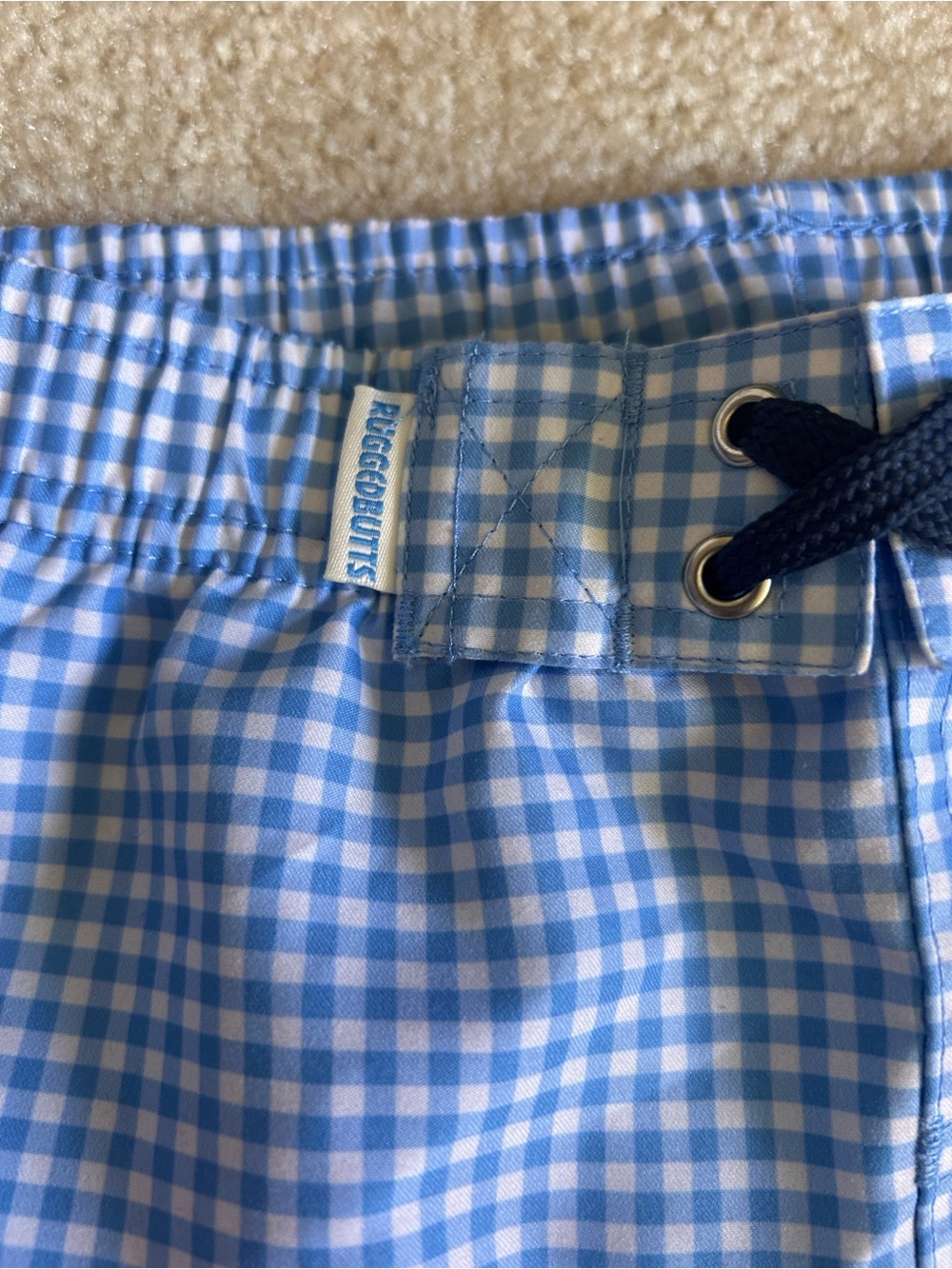 NWT RuggedButts Blue Gingham Swim Trunks - Picture 5 of 7